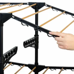 Séchoir à linge couleur noir et aspect bois*IDMarket