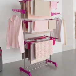 Séchoir à linge en acier peint couleur prune*IDMarket New