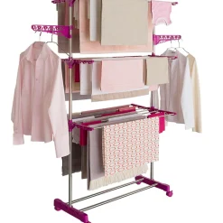 Séchoir à linge en acier peint couleur prune*IDMarket New