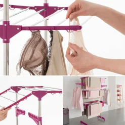 Séchoir à linge en acier peint couleur prune*IDMarket New