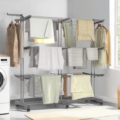 Séchoir à linge pliable extensible 40M gris 3 niveaux*IDMarket Sale