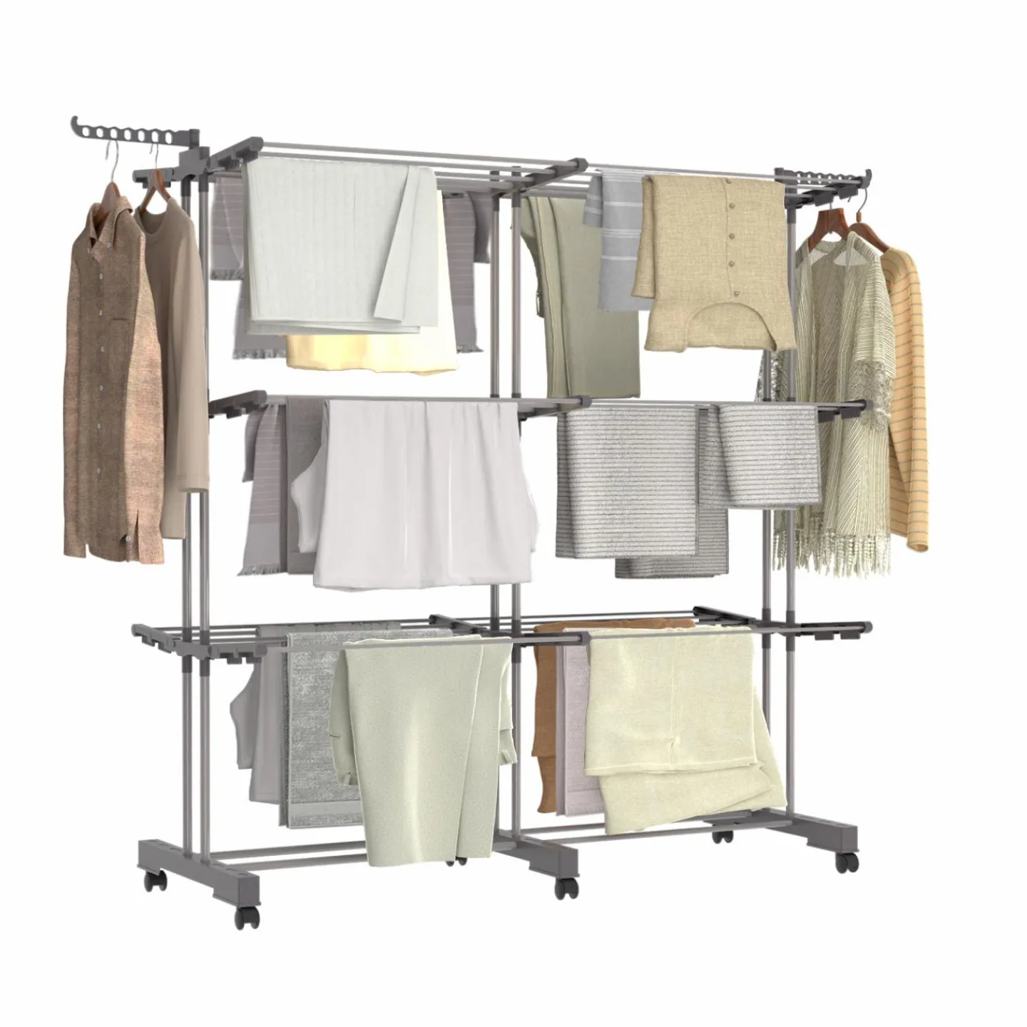 Séchoir à linge pliable extensible 40M gris 3 niveaux*IDMarket Sale