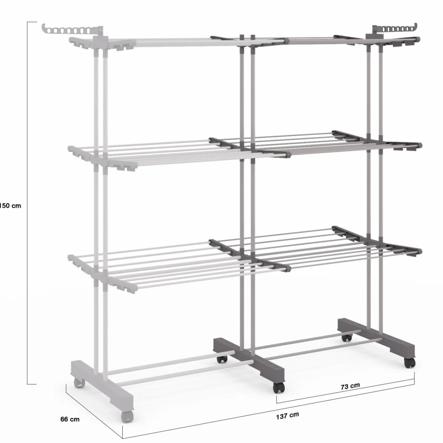 Séchoir à linge pliable extensible 40M gris 3 niveaux*IDMarket Sale