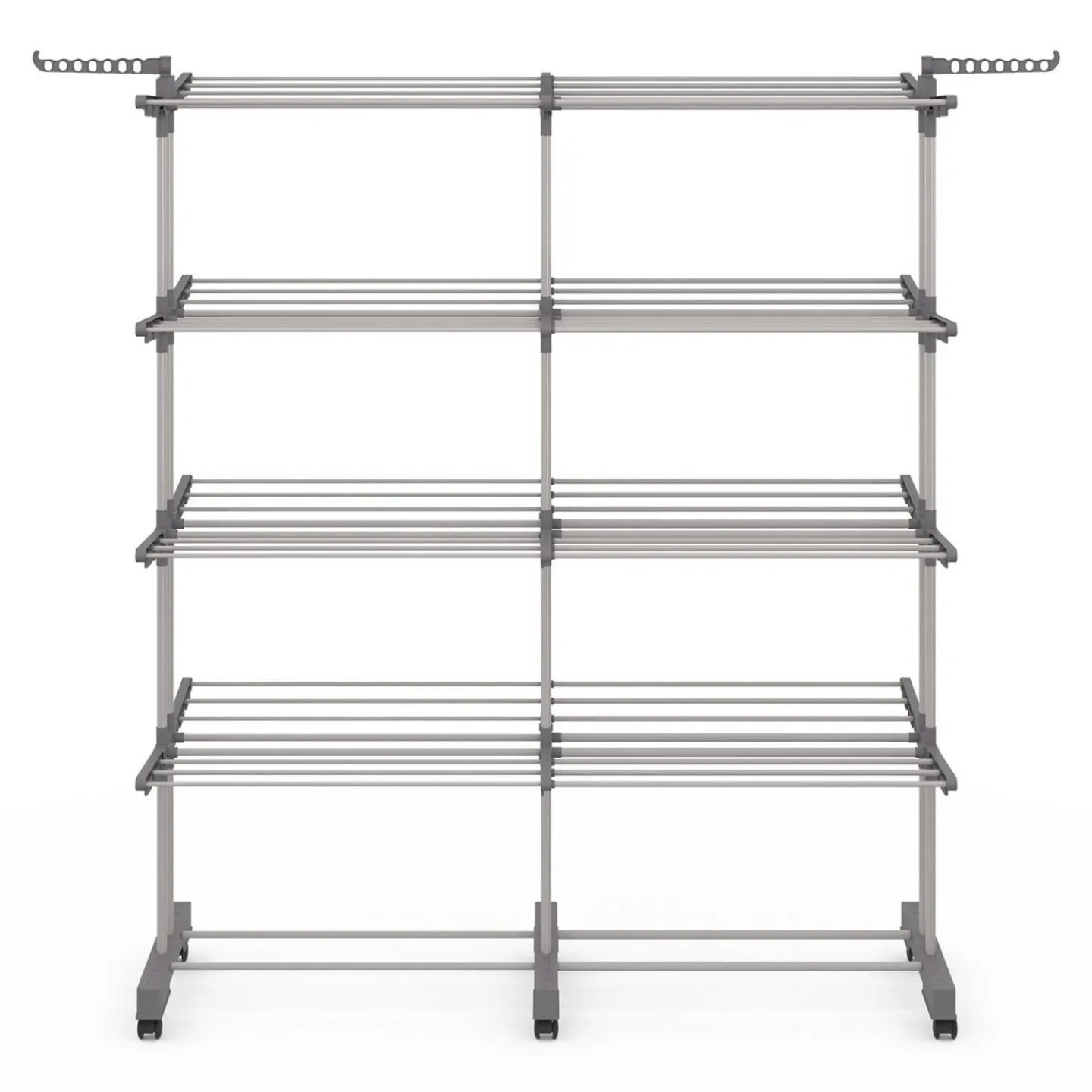 Séchoir à linge vertical pliable et extensible 4 niveaux capacité 50m inox et gris*IDMarket New