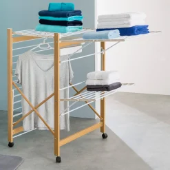 Séchoir design imitation bois pliable*IDMarket Online