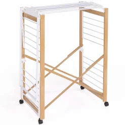 Séchoir design imitation bois avec penderie pliable*IDMarket Sale