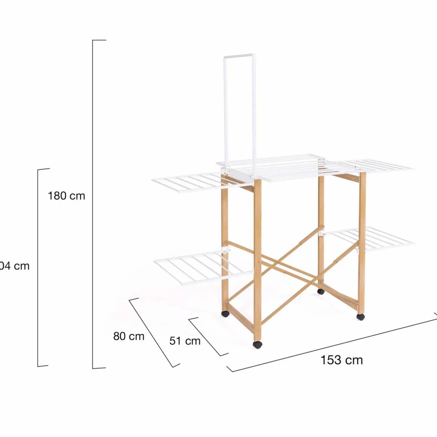 Séchoir design imitation bois avec penderie pliable*IDMarket Sale