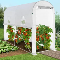 Serre à tomates 3 m² 3 x 1 x 2 m blanche*IDMarket