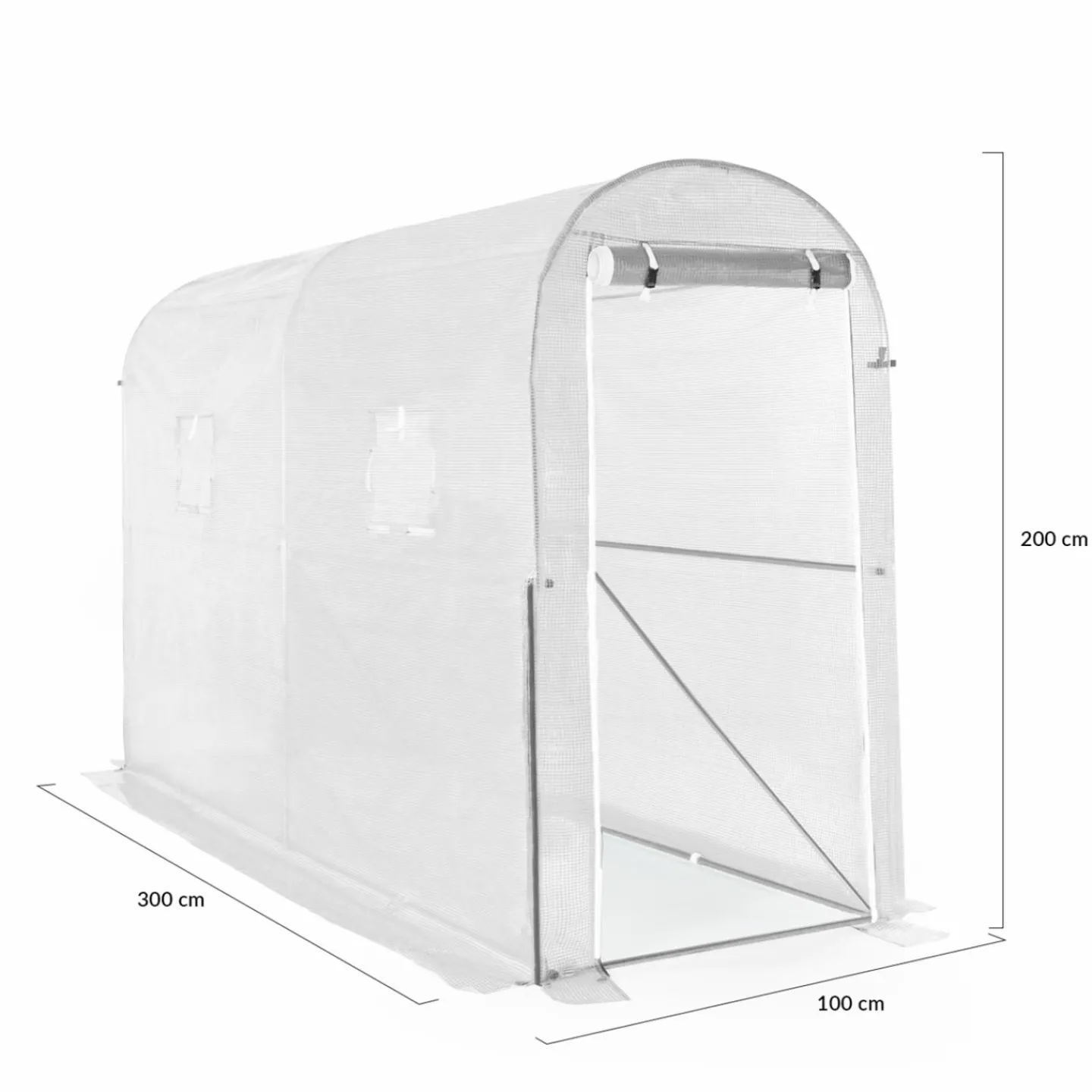 Serre à tomates 3 m² 3 x 1 x 2 m blanche*IDMarket