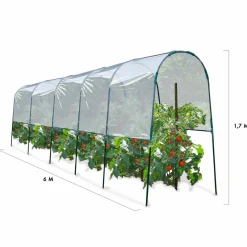 Serre à tomates tunnel 6 m*IDMarket New