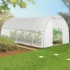 Serre de jardin blanche 18 m² avec 2 côtés relevables 6x3x2m*IDMarket Outlet