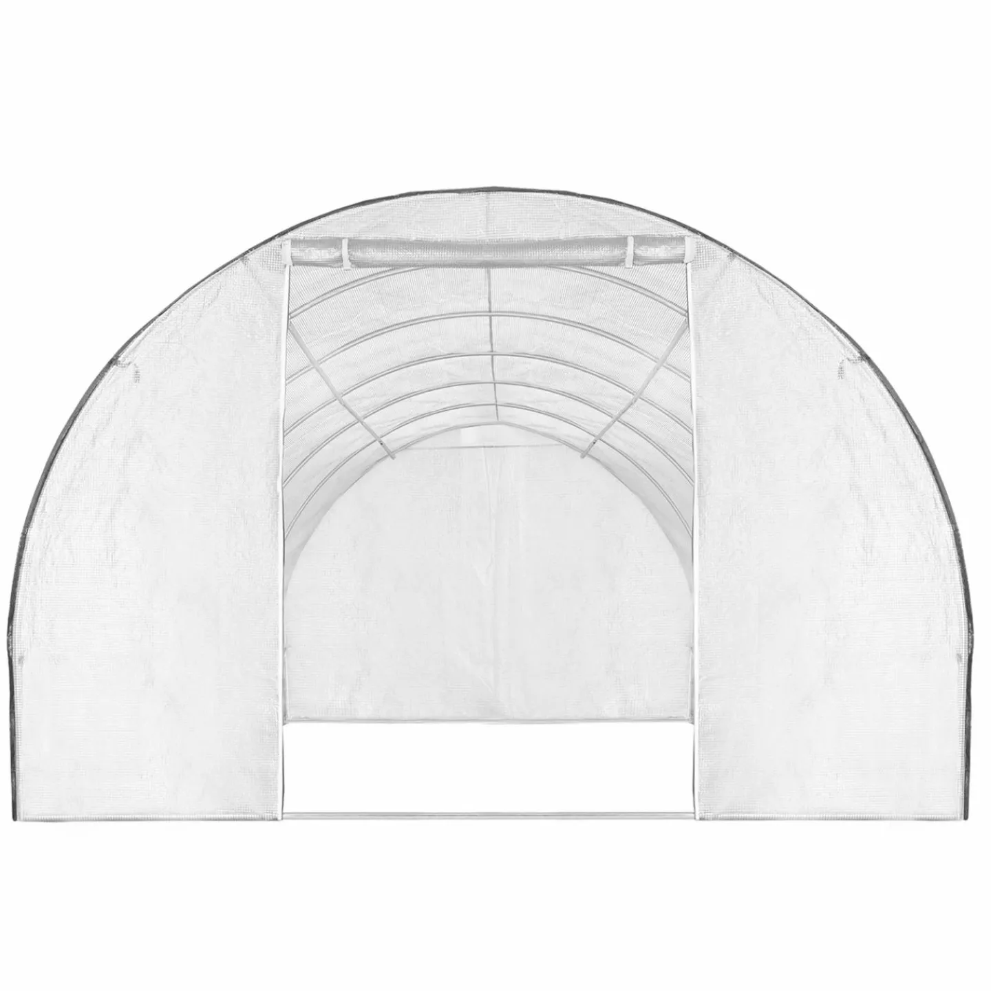 Serre de jardin blanche 18 m² avec 2 côtés relevables 6x3x2m*IDMarket Outlet