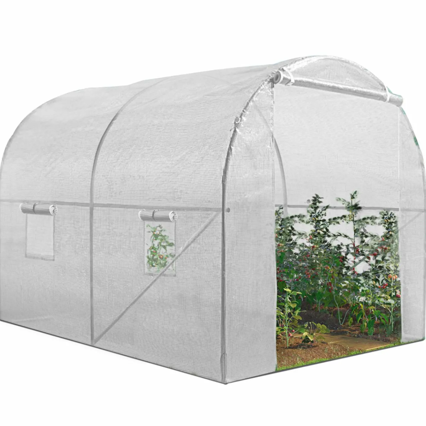 Serre de jardin blanche 6m² 3x2m*IDMarket Clearance