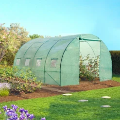 Serre de jardin verte 12 m² 4x3 m*IDMarket Discount