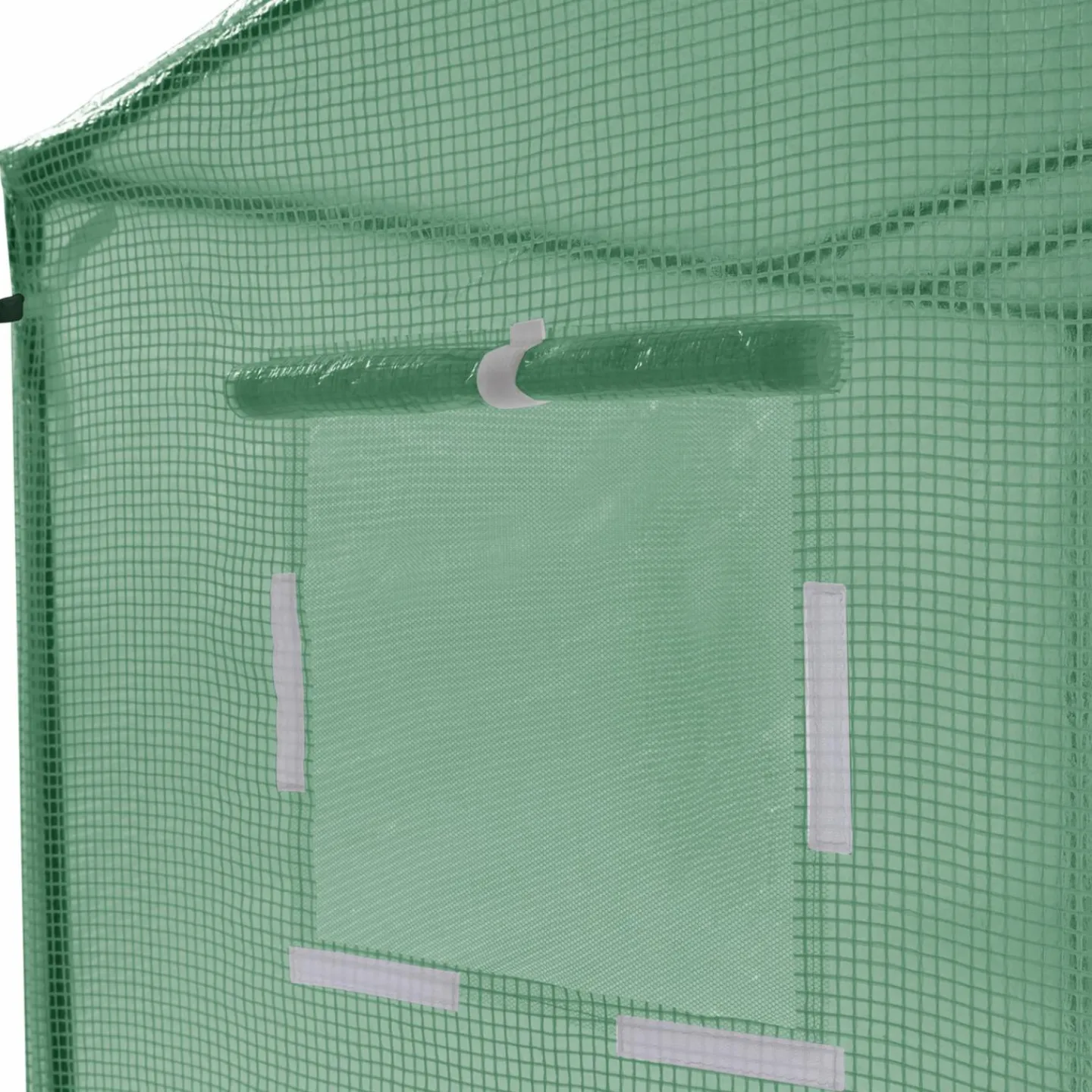 Serre de jardin verte avec porte et fenêtres relevables*IDMarket Best