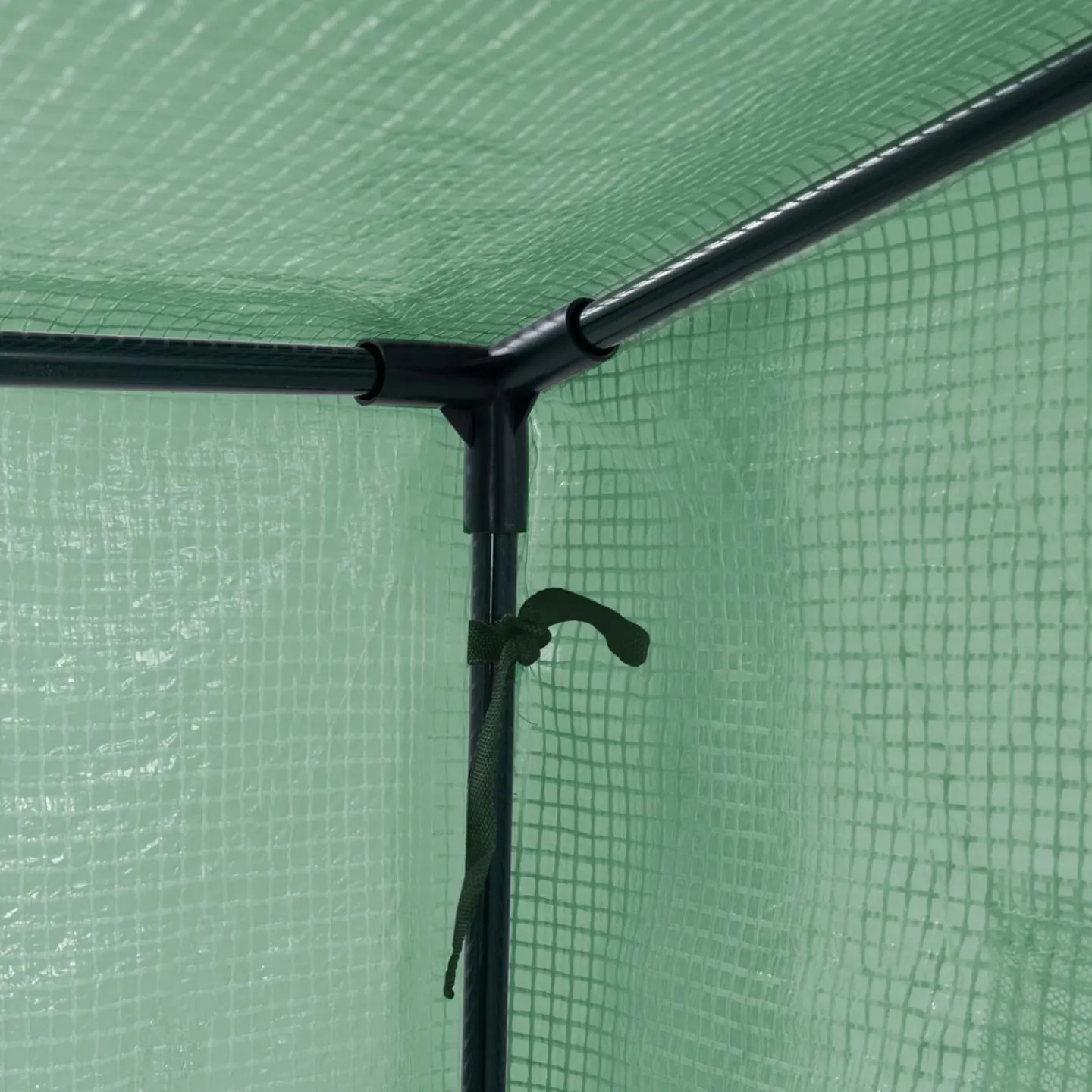 Serre de jardin verte avec porte et fenêtres relevables*IDMarket Best