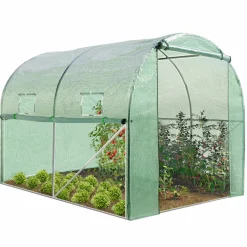 Serre de jardin verte 6m² avec 2 fenêtres*IDMarket