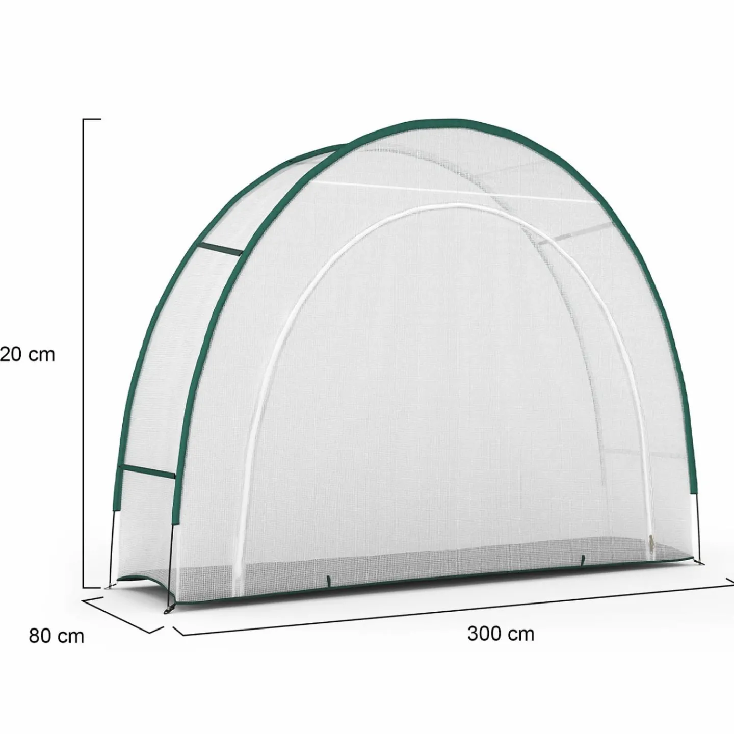 Serre d'hivernage balcon et terrasse 300x80x220 cm en demi lune*IDMarket Online