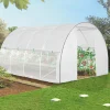Serre tunnel de jardin 12M² blanche relevable avec moustiquaire*IDMarket Best