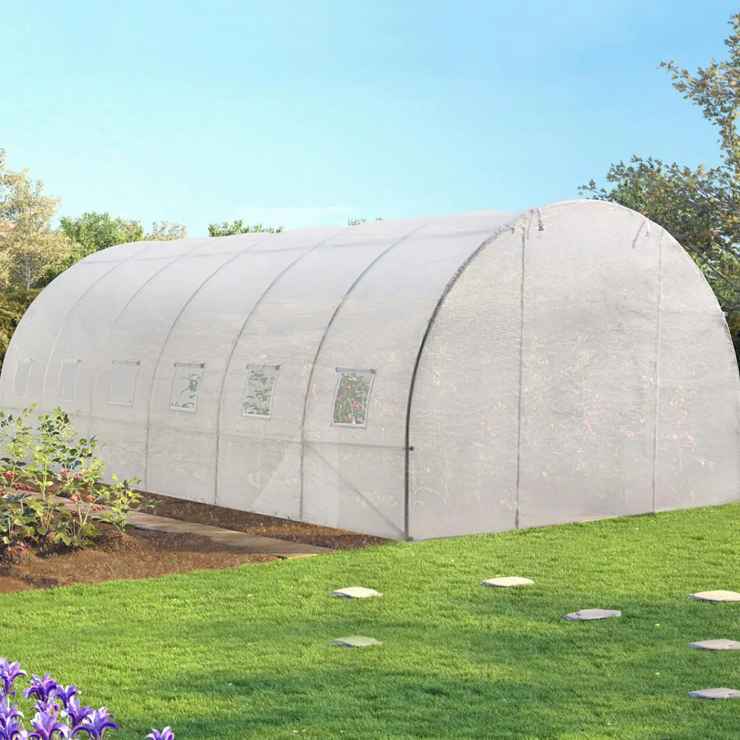 Serre 6x3 m transparente*IDMarket Outlet