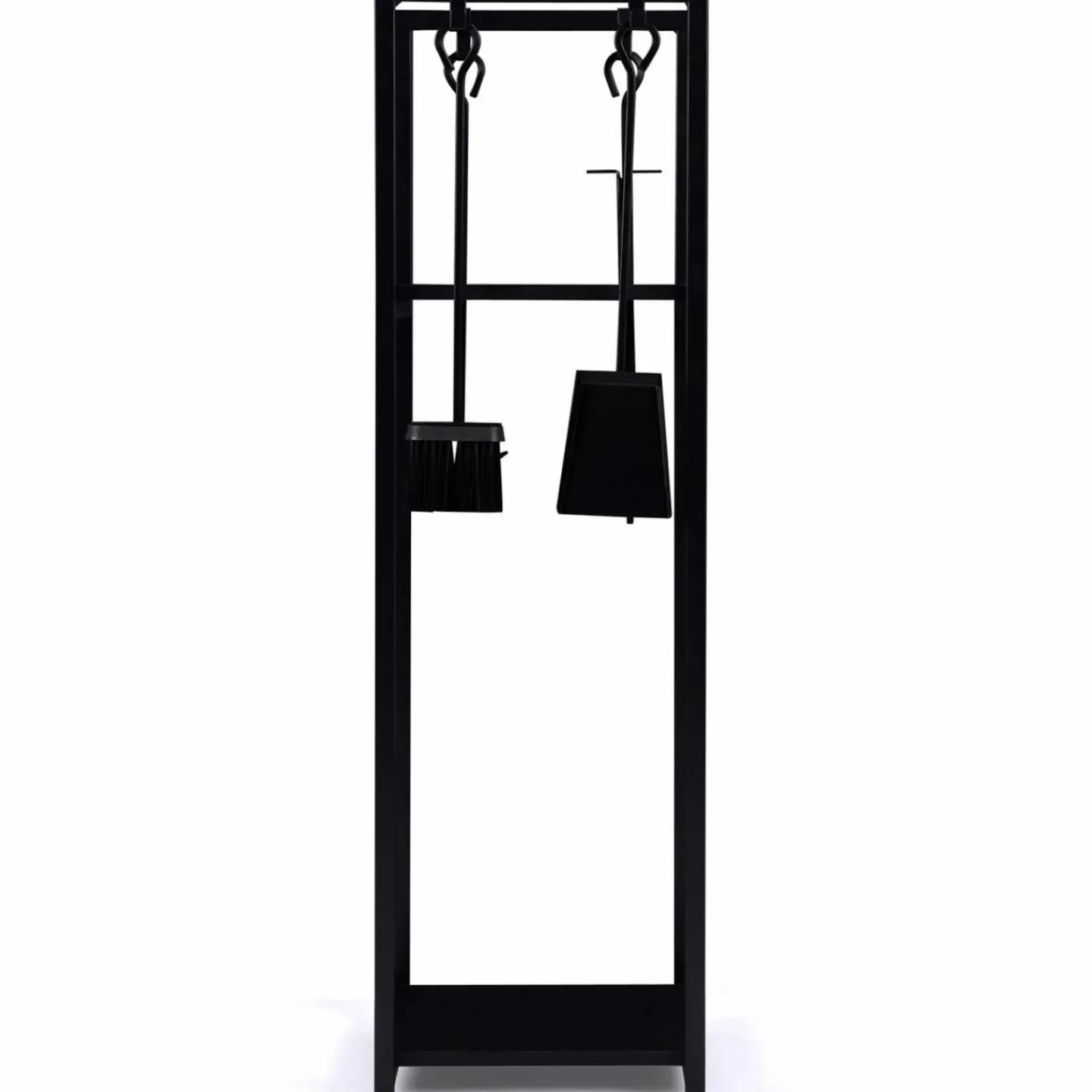 Serviteur range bûche intérieur en acier noir*IDMarket Online