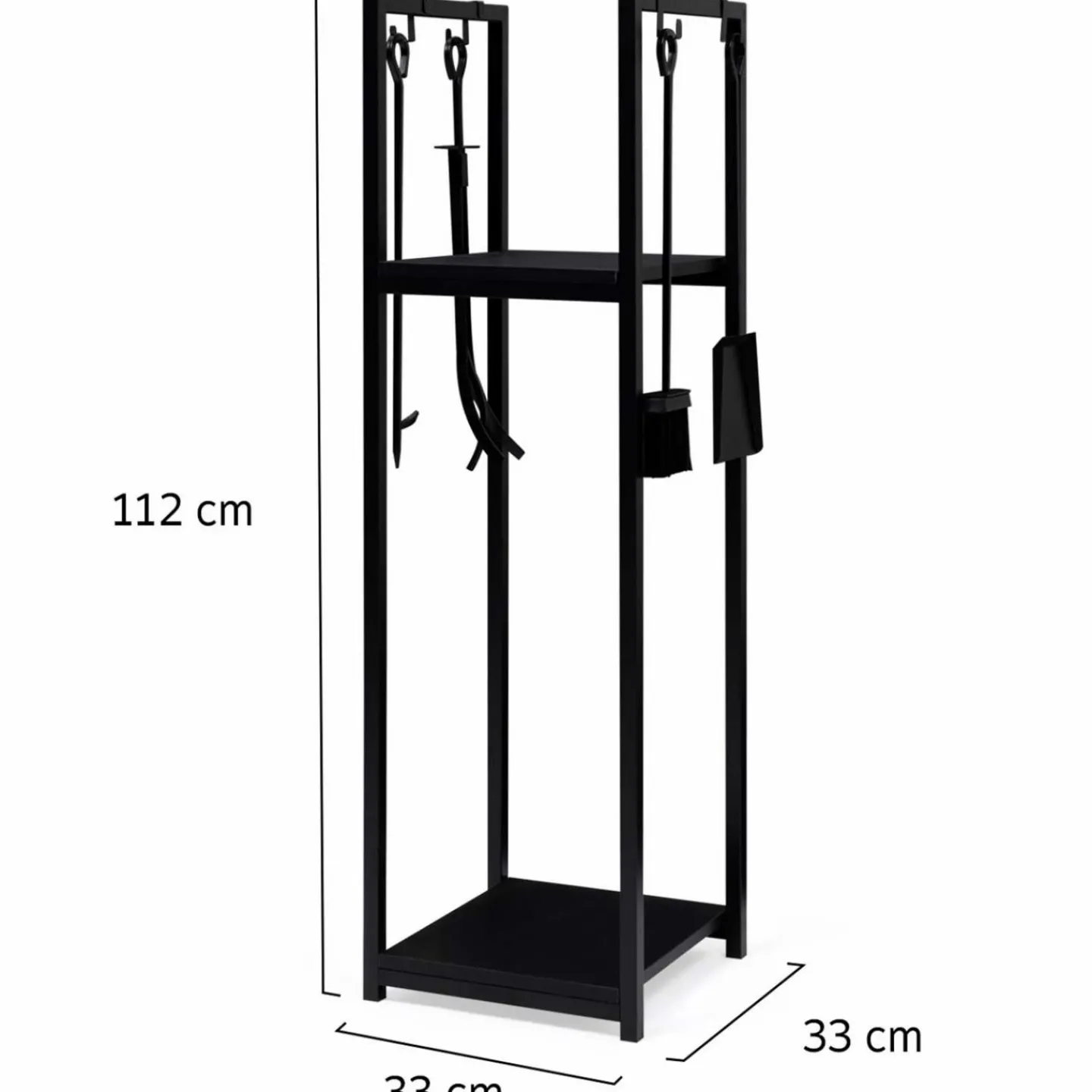 Serviteur range bûche intérieur en acier noir*IDMarket Online