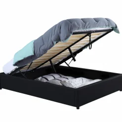 Sommier coffre de rangement 140x190 cm noir*IDMarket Discount