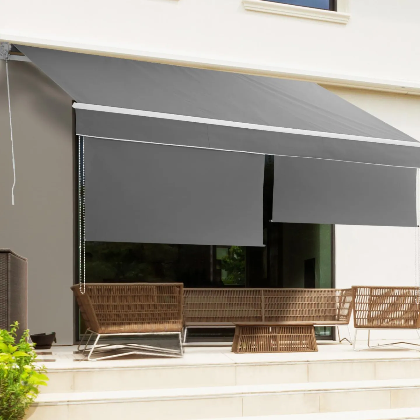 Store banne gris anthracite 4x3 m*IDMarket Clearance