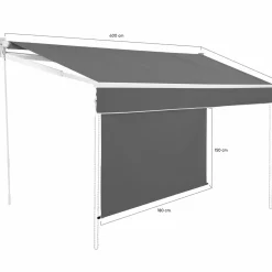 Store banne gris anthracite 4x3 m*IDMarket Clearance
