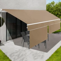 Store banne manuel 4x3 m taupe avec lambrequin de 150 cm*IDMarket New