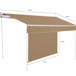 Store banne manuel 4x3 m taupe avec lambrequin de 150 cm*IDMarket New