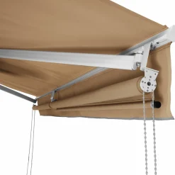 Store banne manuel 4x3 m taupe avec lambrequin de 150 cm*IDMarket New