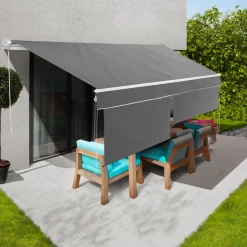 Store banne 3x2 m enroulable gris anthracite*IDMarket Discount