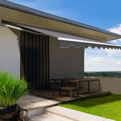 Store banne 3,80x3 m gris anthracite*IDMarket New