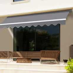 Store banne 3,80x3 m gris anthracite*IDMarket New