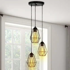 Suspension lampes forme diamant*IDMarket