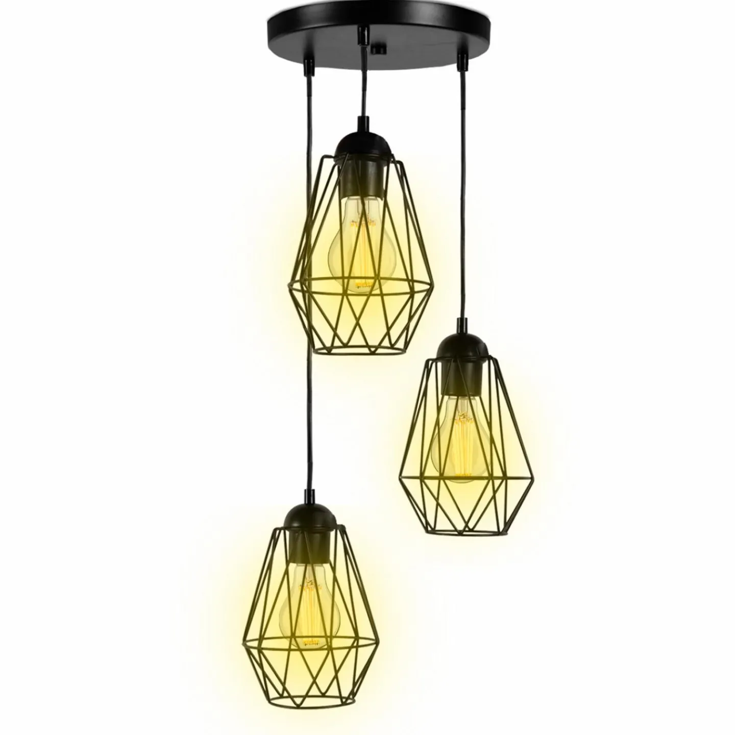 Suspension lampes forme diamant*IDMarket