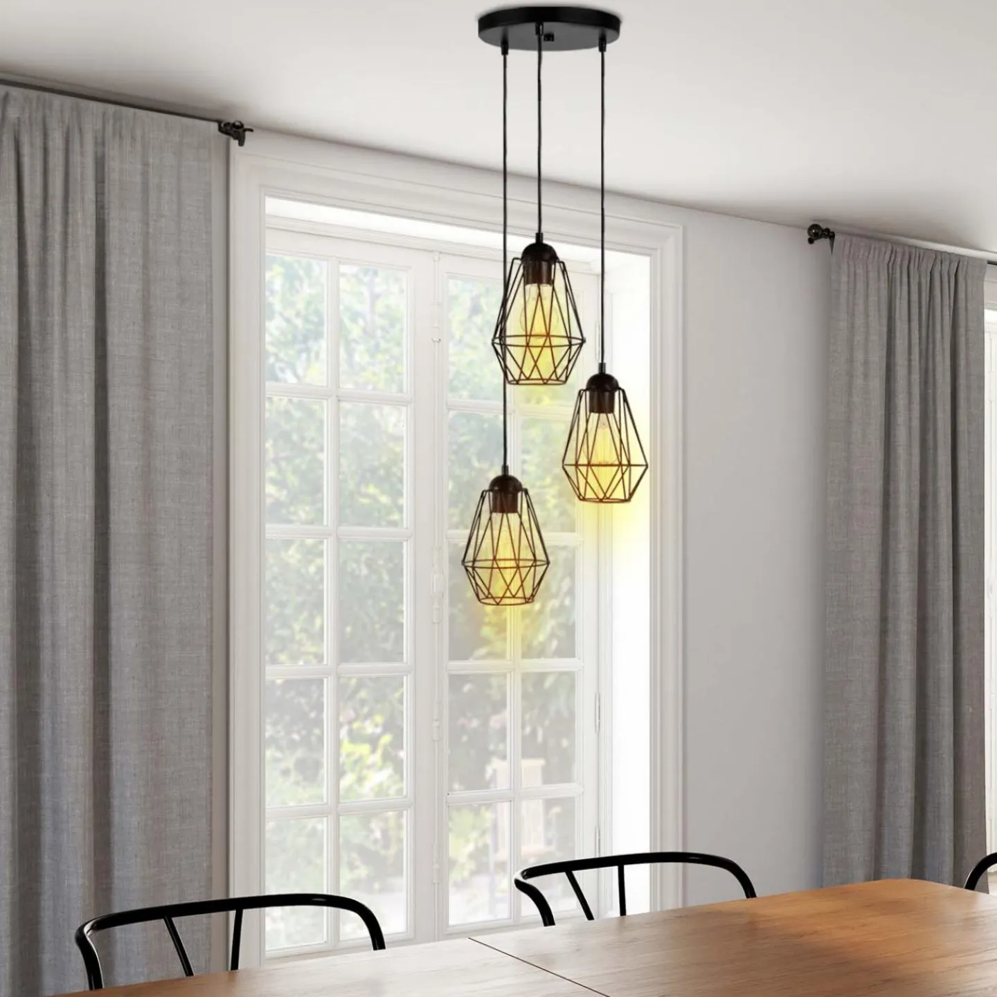 Suspension lampes forme diamant*IDMarket