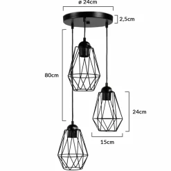 Suspension lampes forme diamant*IDMarket
