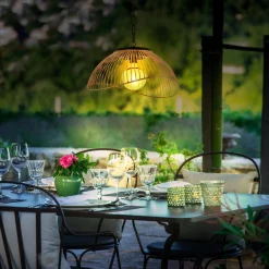 Suspension solaire extérieur métal et effet rotin*IDMarket Discount