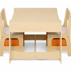 Table à dessin réversible pour enfant avec 2 chaises et bacs de rangement*IDMarket Discount
