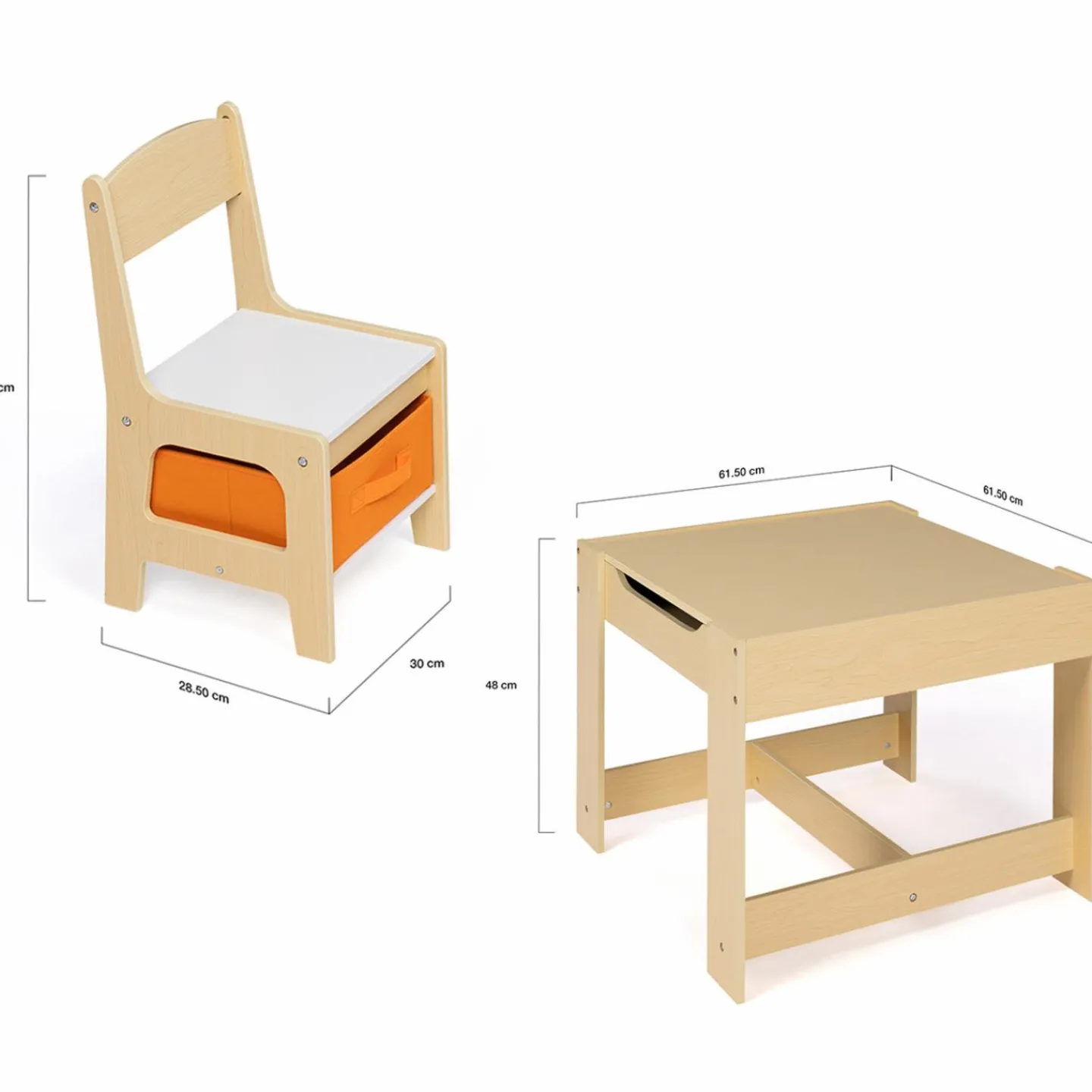 Table à dessin réversible pour enfant avec 2 chaises et bacs de rangement*IDMarket Discount