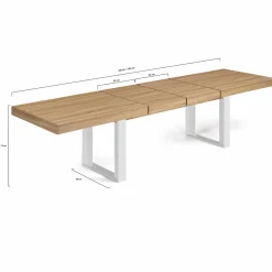 Table à manger 10 à 12 personnes bois et blanc*IDMarket Clearance