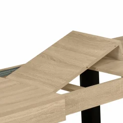 Table à manger 4 à 8 personnes bois et noir*IDMarket Outlet