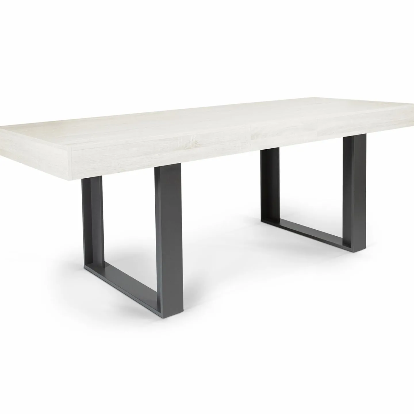 Table à manger 4 à 8 personnes bois gris et pieds gris foncé*IDMarket Hot