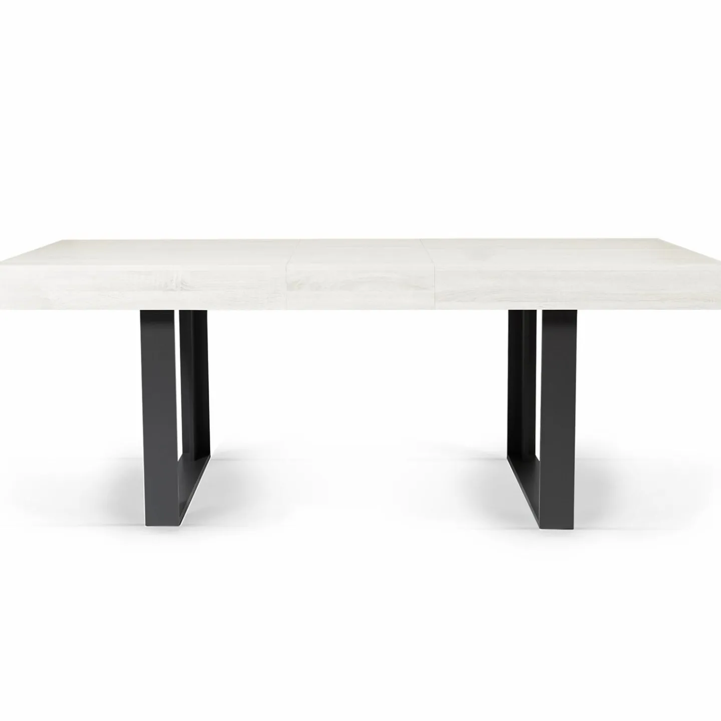 Table à manger 4 à 8 personnes bois gris et pieds gris foncé*IDMarket Hot