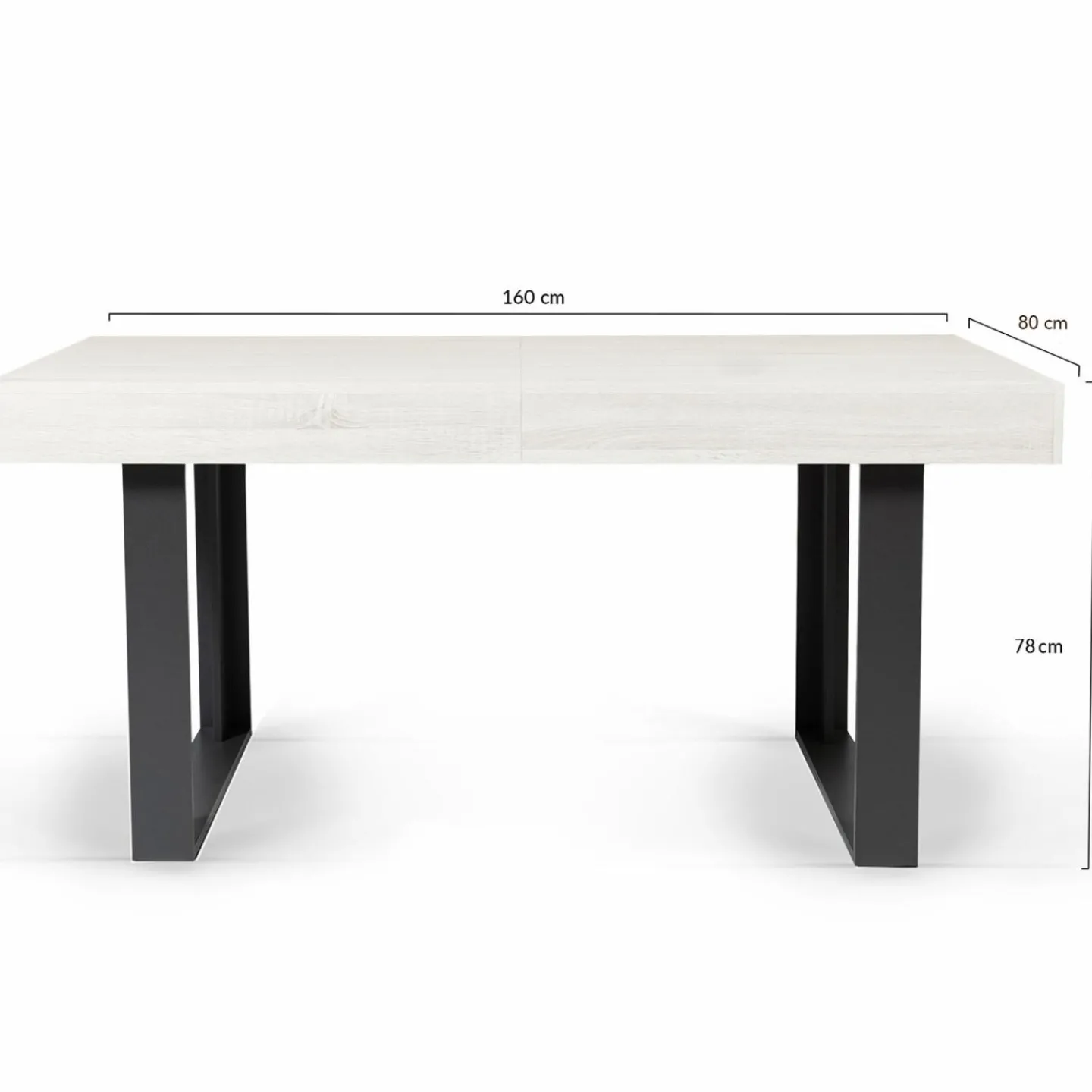 Table à manger 4 à 8 personnes bois gris et pieds gris foncé*IDMarket Hot