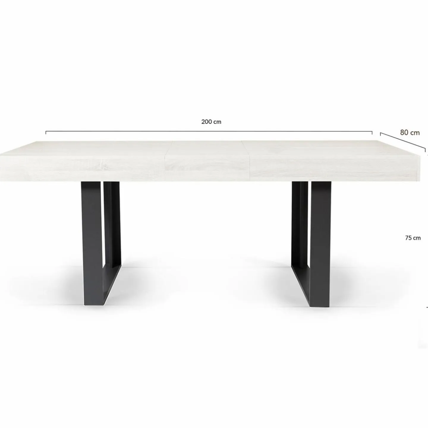 Table à manger 4 à 8 personnes bois gris et pieds gris foncé*IDMarket Hot