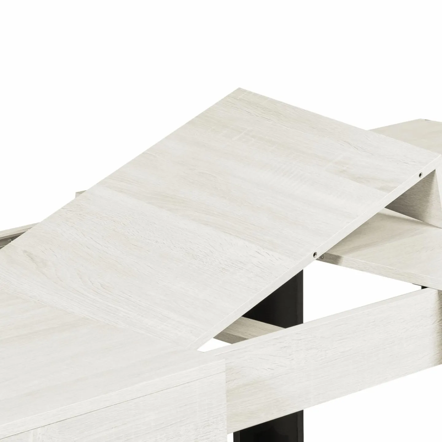 Table à manger 4 à 8 personnes bois gris et pieds gris foncé*IDMarket Hot