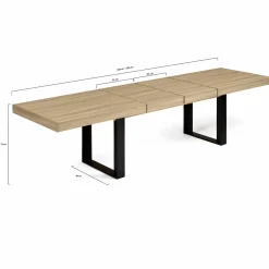Table à manger 10 à 12 personnes bois et noir*IDMarket Sale